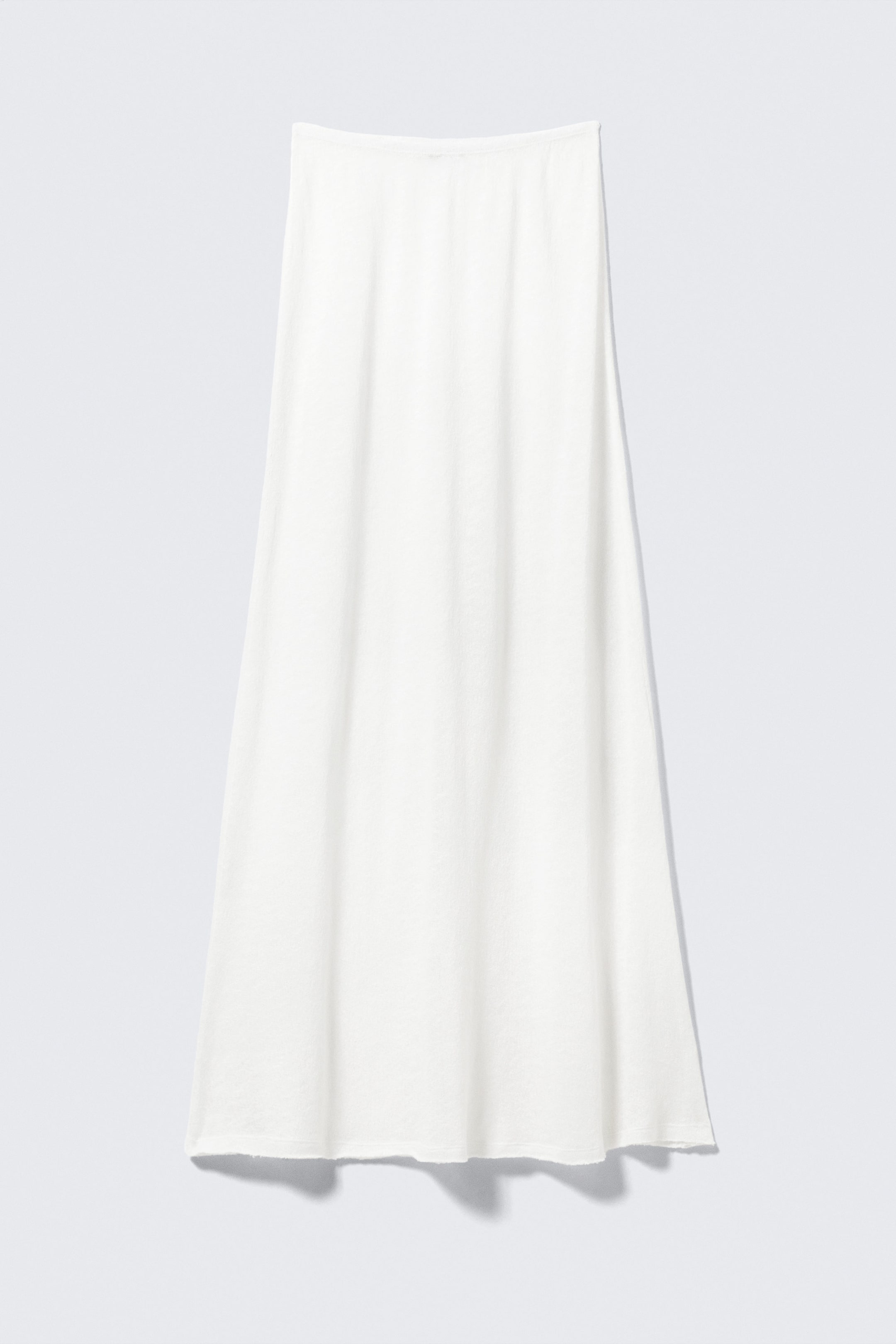 White - Sheer Cotton Knit Maxi Skirt - 1