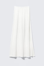 Vit - Maxikjol i tunn bomullsstickning - 0