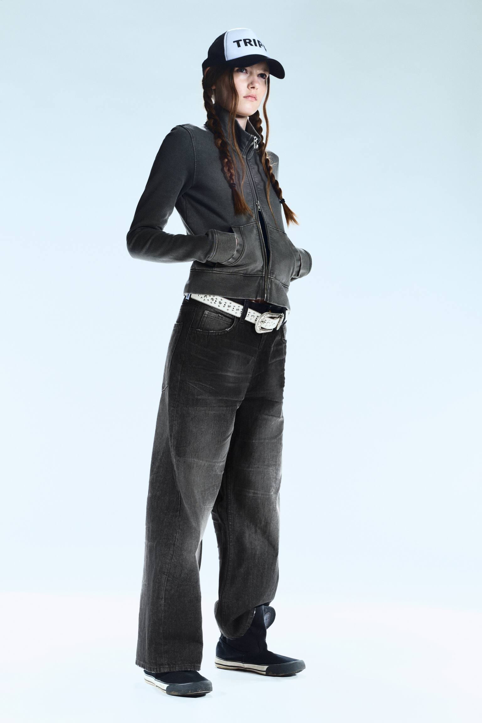 Jean droit ample taille standard Looser-Noir délavé - 8