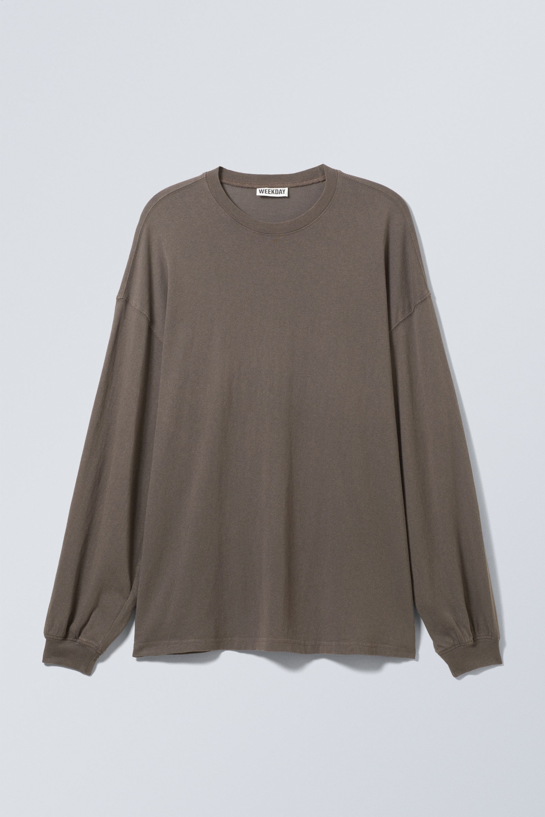 Verwaschenes Graubraun - Langärmeliges Oversize-T-Shirt - 1