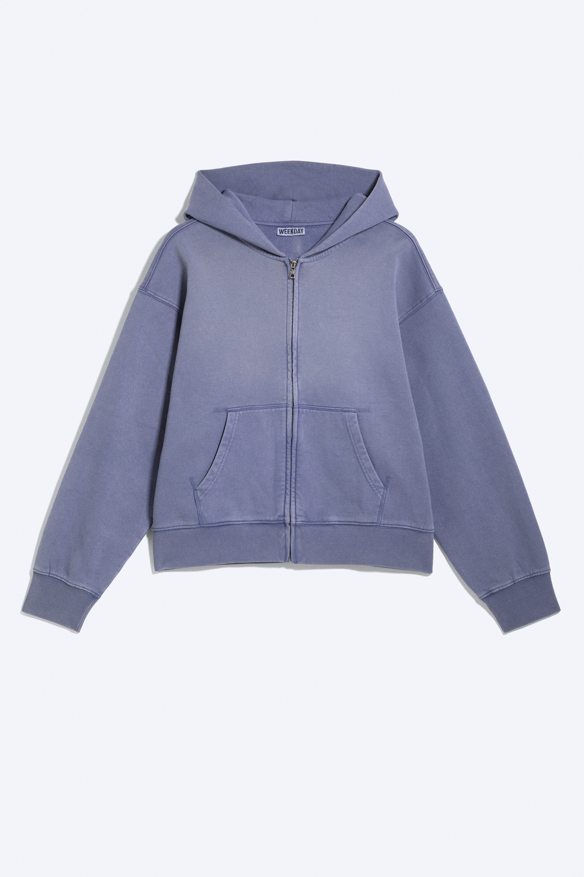 boxy zip hoodie - Washed Blue | Weekday DK