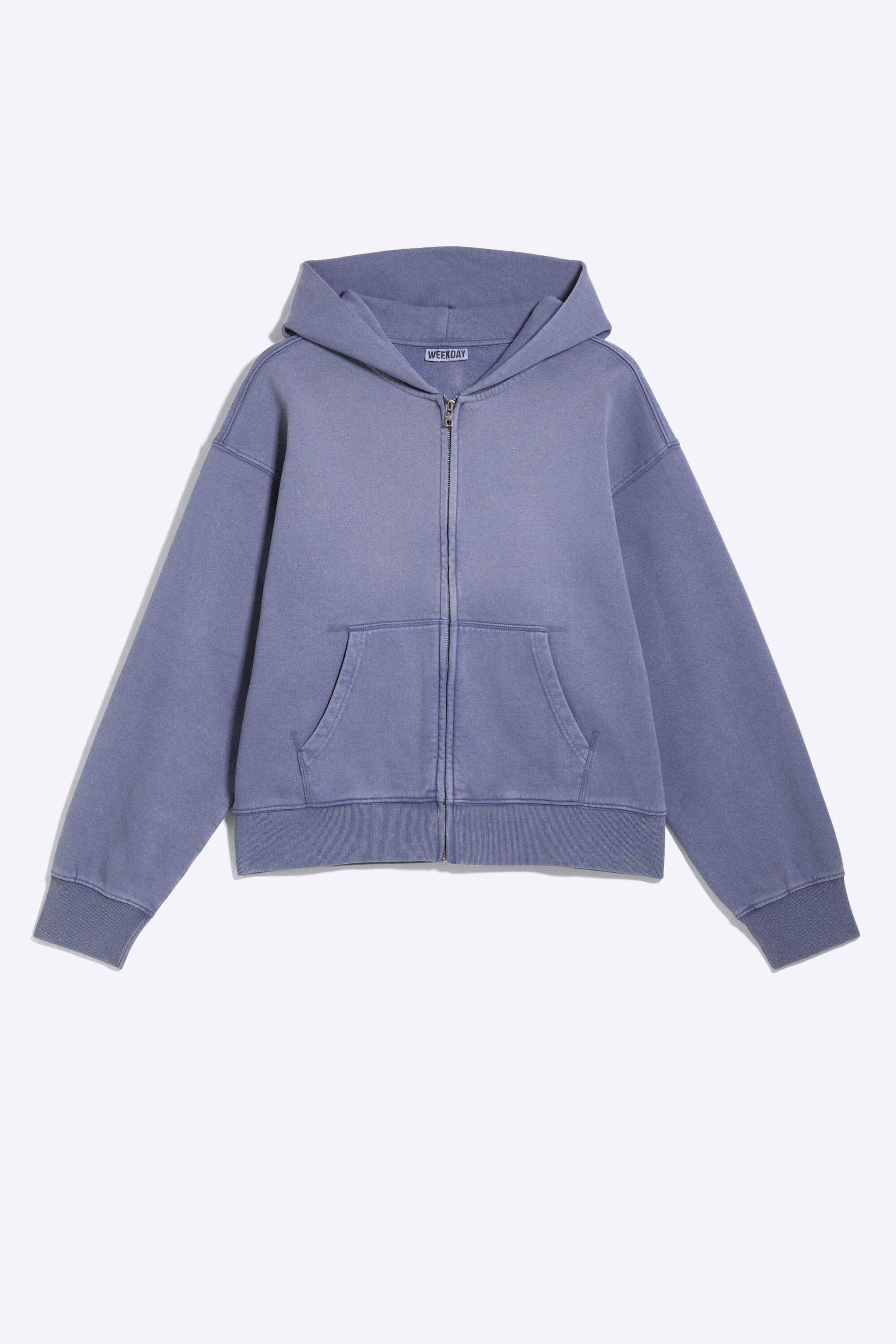 Washed Blue - Boxy Zip Hoodie - 4