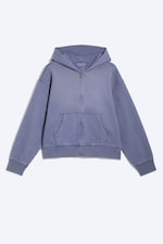 Washed Blue - Boxy Zip Hoodie - 4