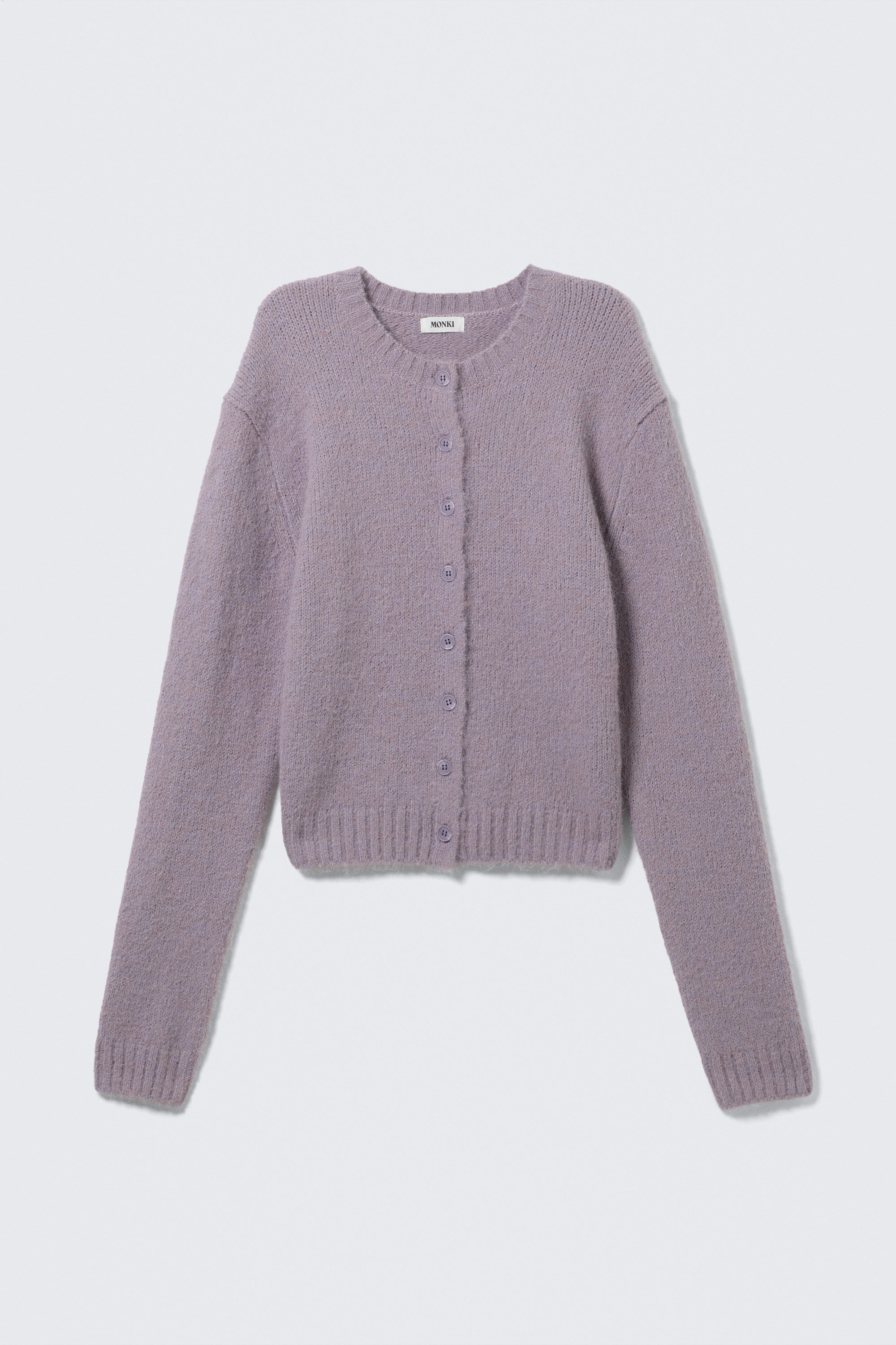 Lila - Geborsteld gebreid vest met knopen - 1