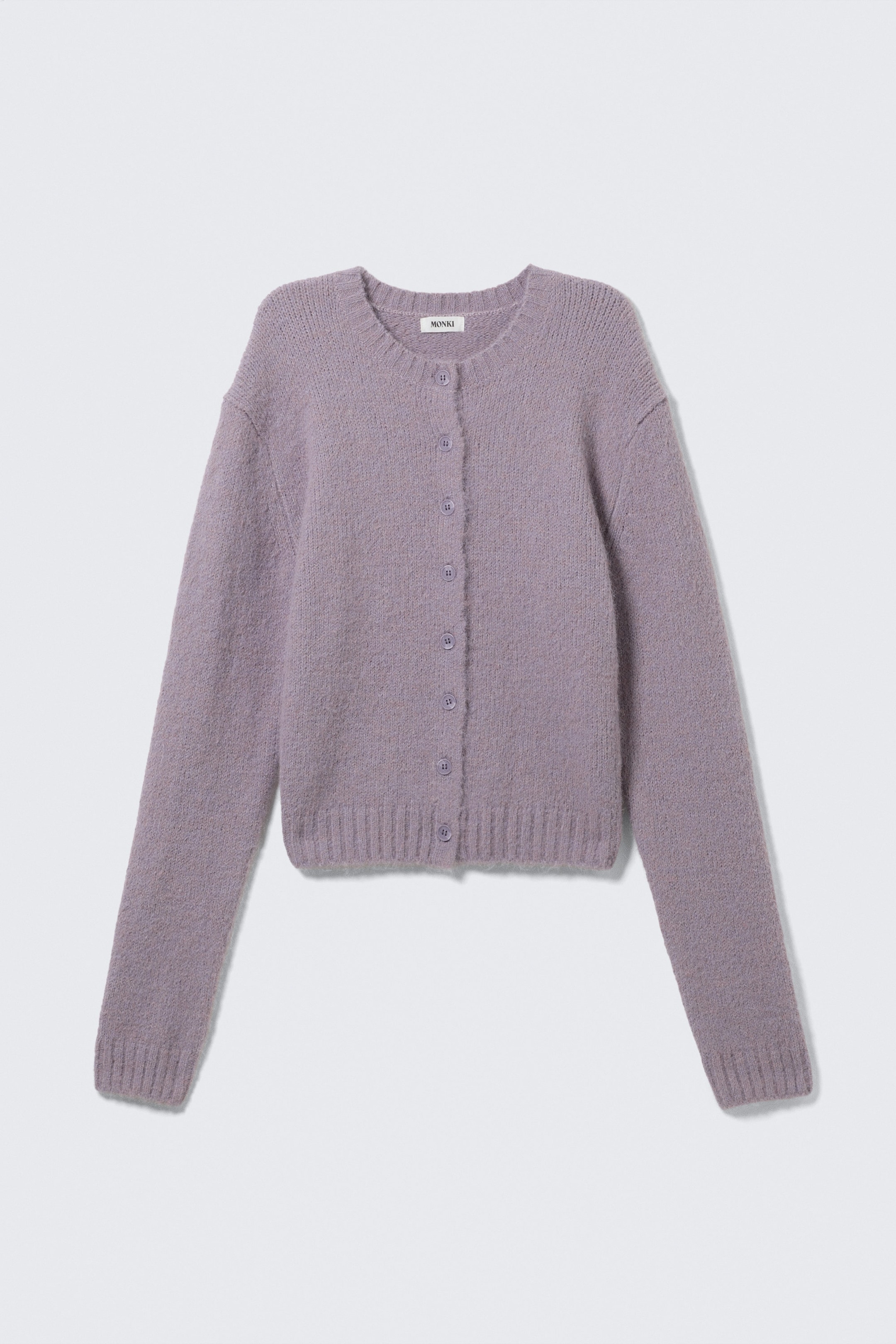 Lila - Borstad stickad cardigan med knappar - 4