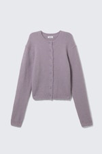 Lila - Borstad stickad cardigan med knappar - 4