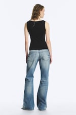 Zwart - Annie zachte mouwloze top met boothals - 2