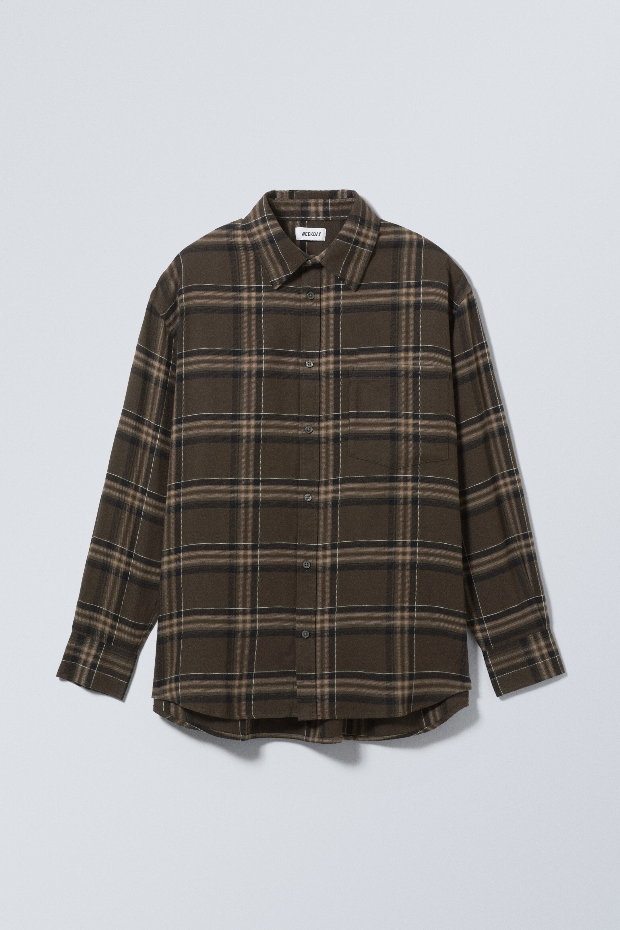 Dark Brown Check - Oversized Shirt - 0