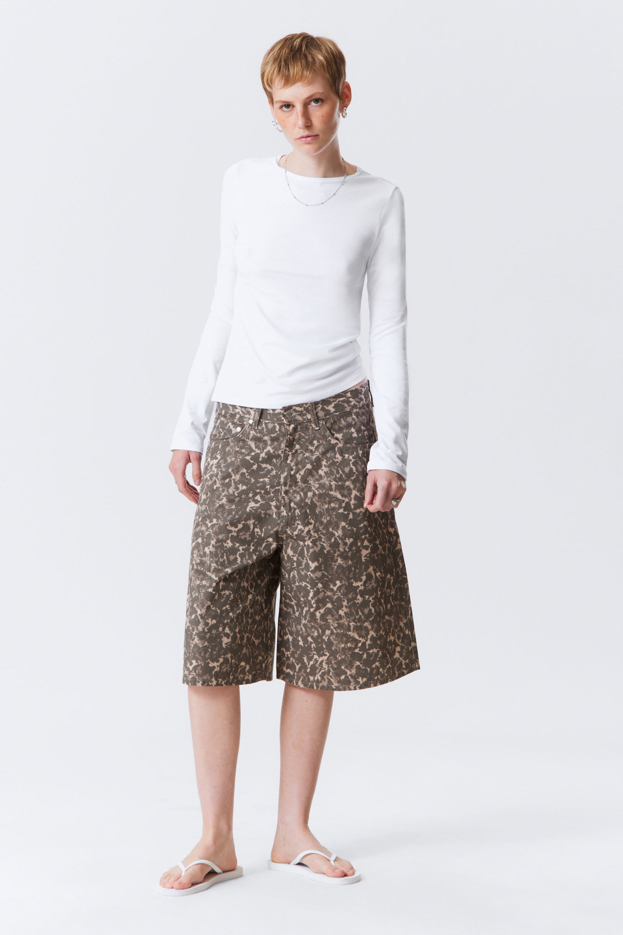 Leopard Print - Astro Loose Baggy Printed Cotton Twill Shorts - 3