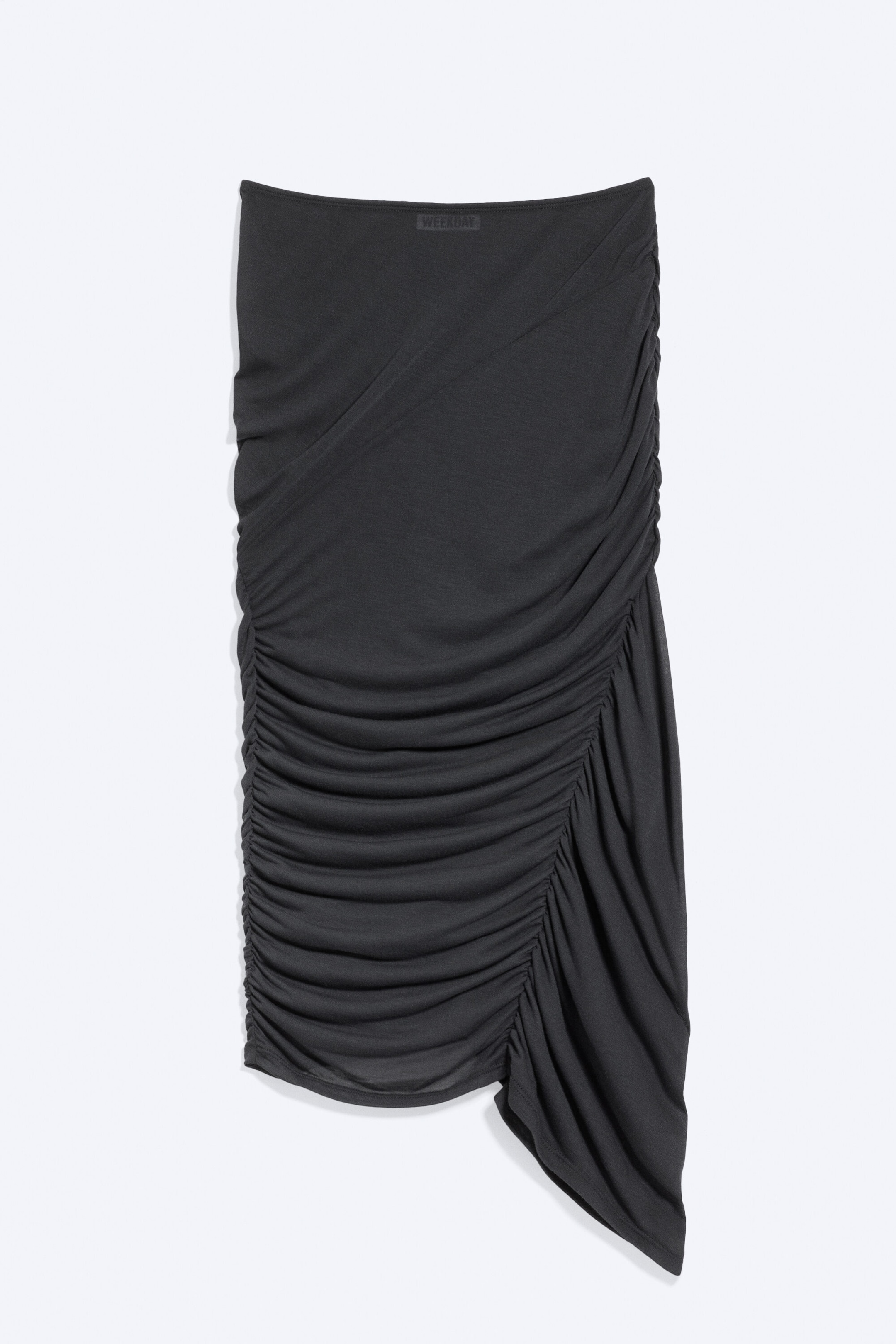 Gris foncé - Jupe asymétrique froncée taille basse - 4