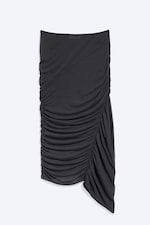 Gris foncé - Jupe asymétrique froncée taille basse - 4