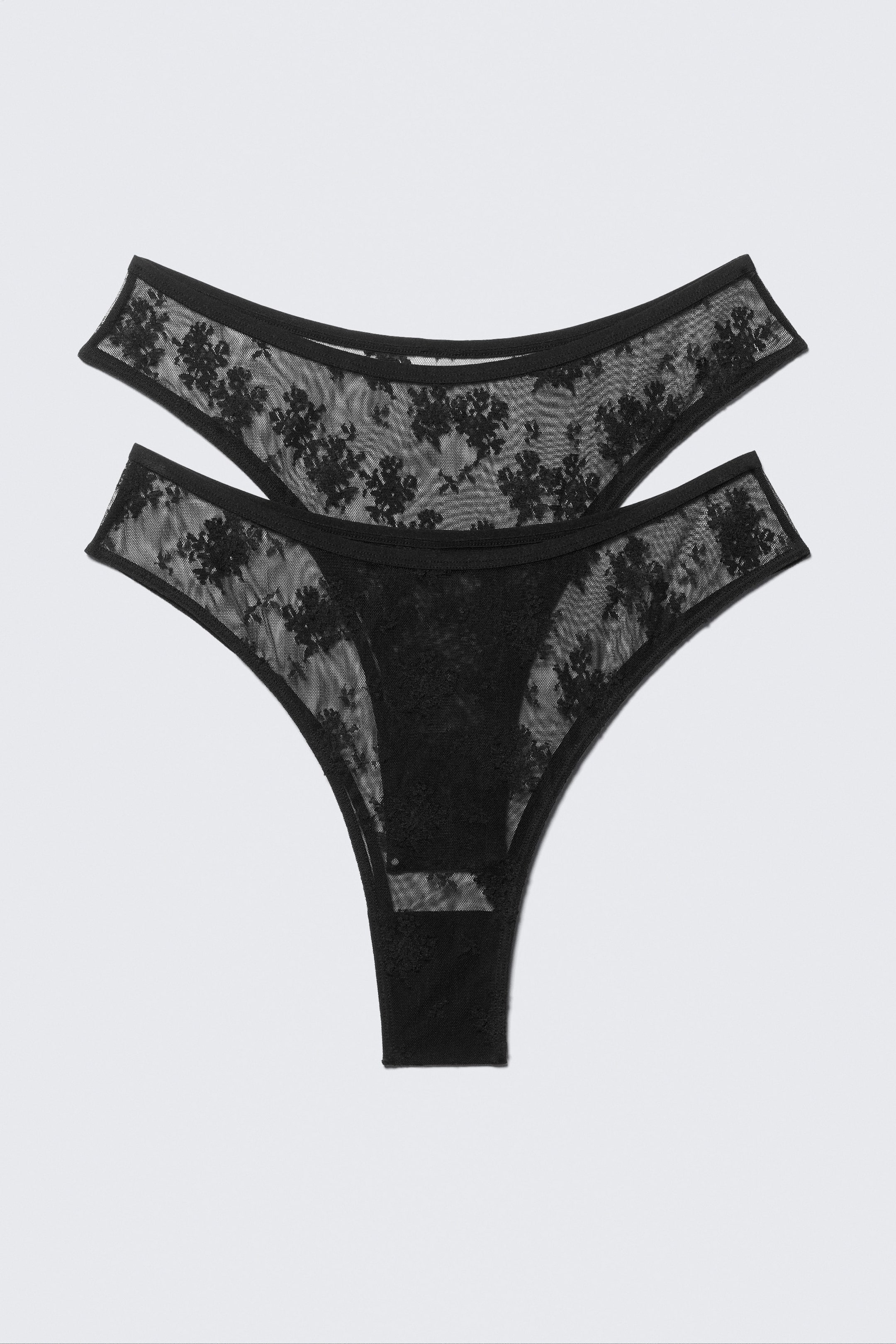 Black - 2-pack Lace Brazilian Briefs