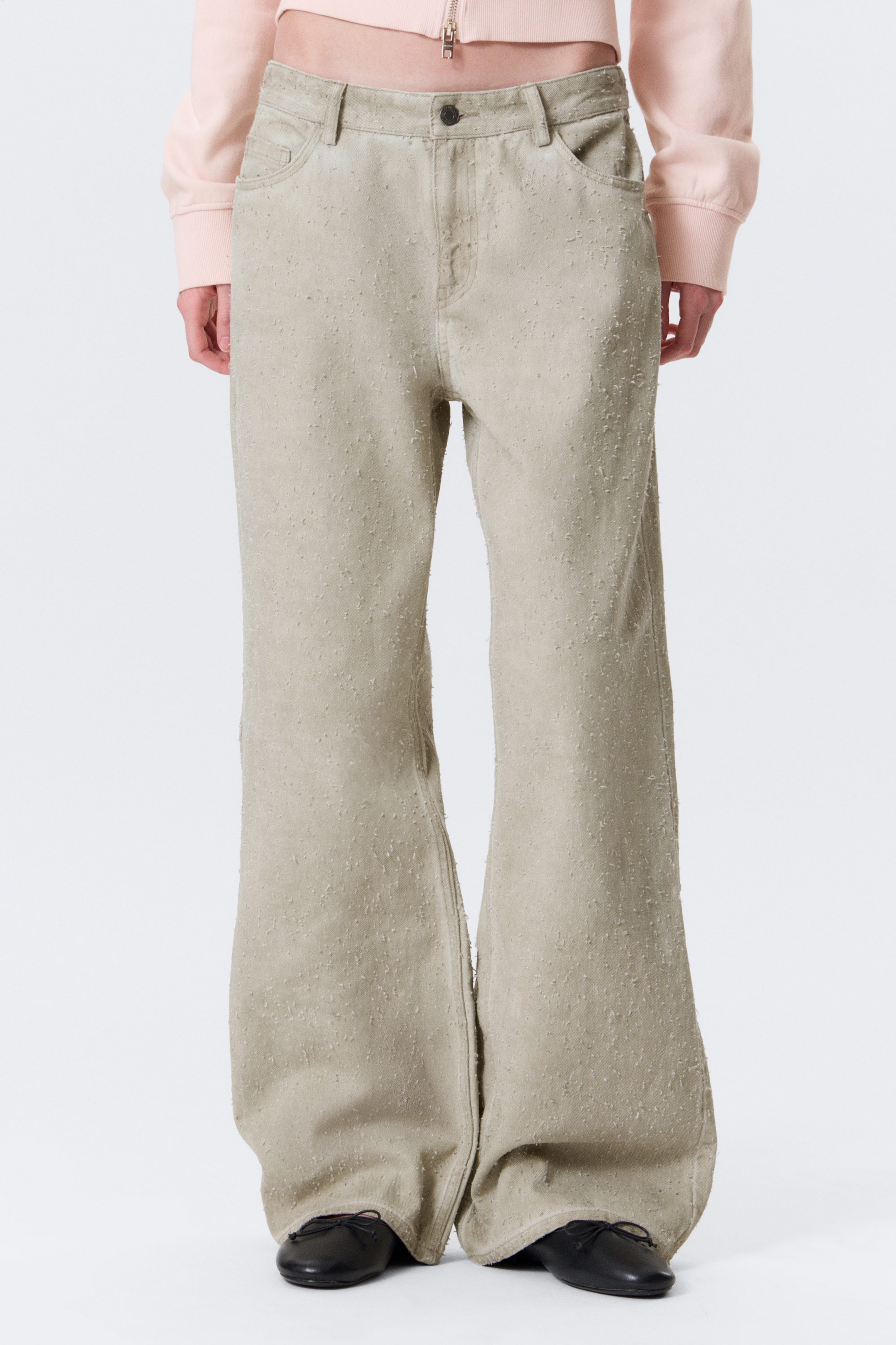 Light Mole - Low Rise Loose Bootcut Trousers - 2