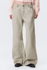 Light Mole - Low Rise Loose Bootcut Trousers - 1
