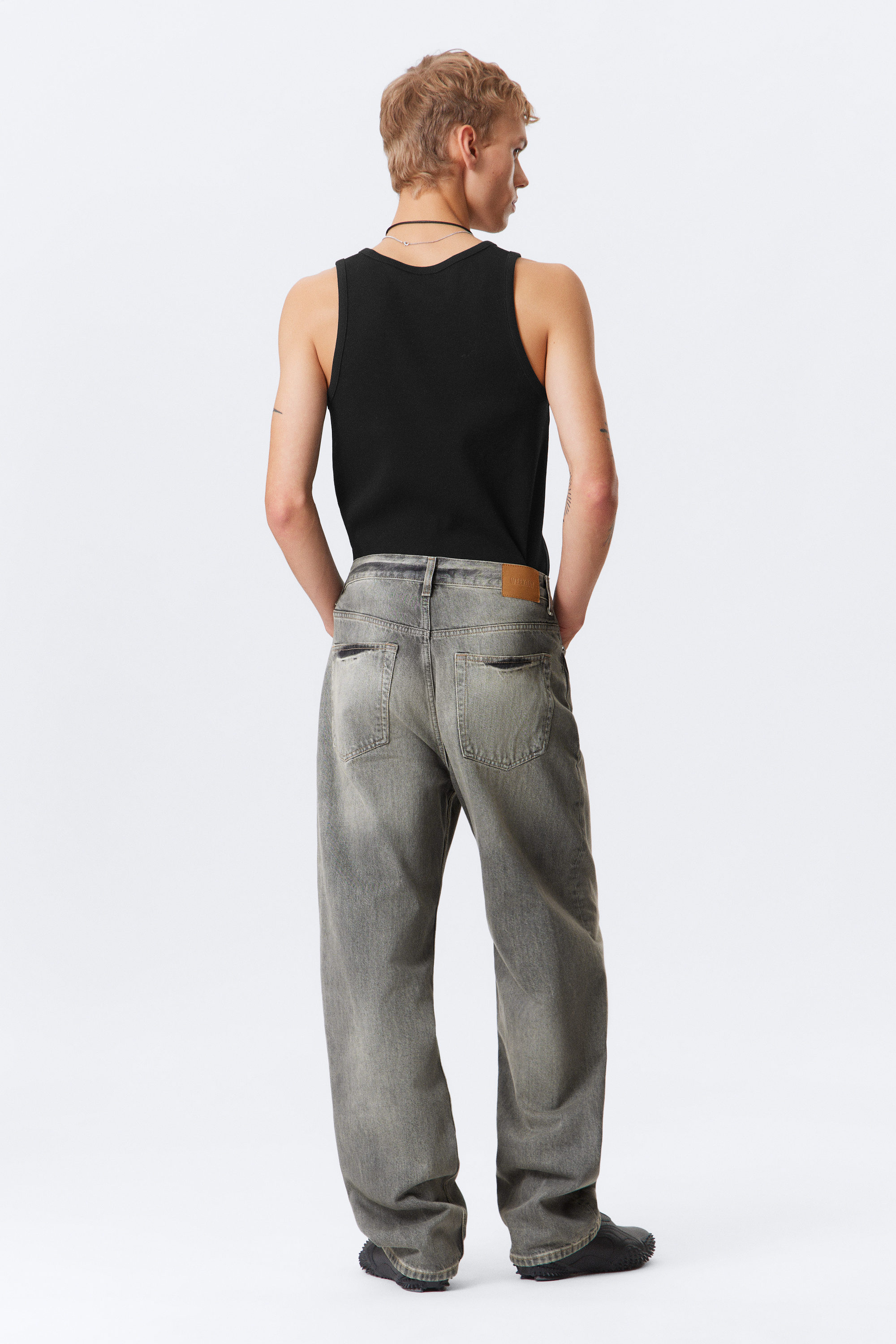 Canyon Grey - Mellangrå - Galaxy Loose Straight Leg Jeans - 9