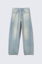 Port Blue - Light Blue - Panelled Loose Fit Baggy Leg Unisex Jeans - 9