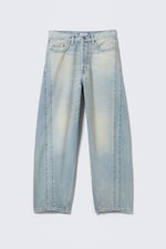 Port Blue - Hellblau - Panelled Loose Fit Baggy Leg Unisex Jeans - 0