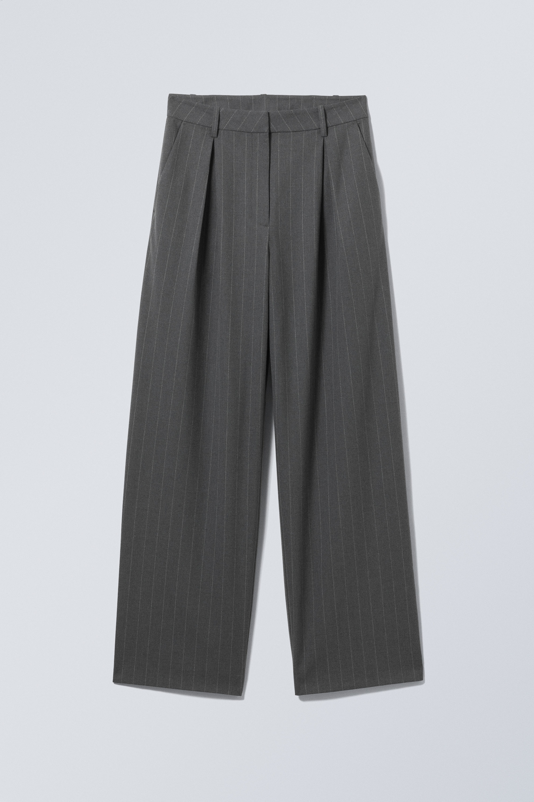 Grey Pinstripe - Zia Suit Trousers - 0