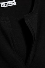 Black - Split V-neck Three-quarter sleeve top - 1