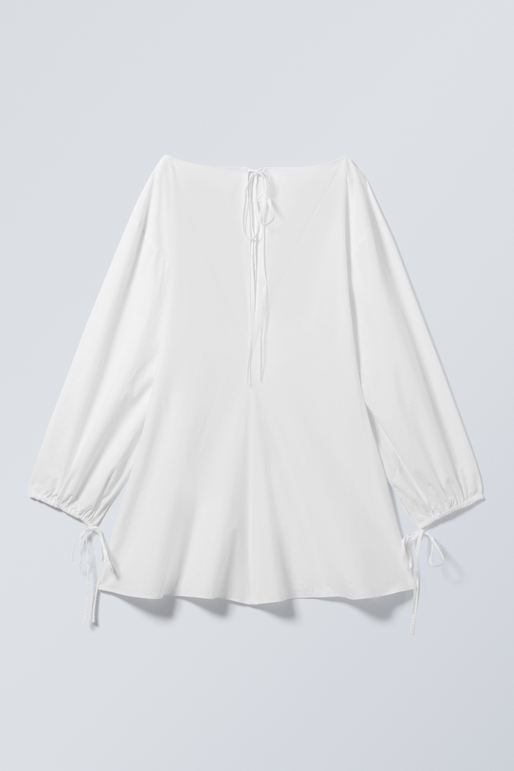 Zobrazit větší obrázek: Cotton Poplin Tie-Detail Mini Dress - White - ŽENY | H&M CZ 7