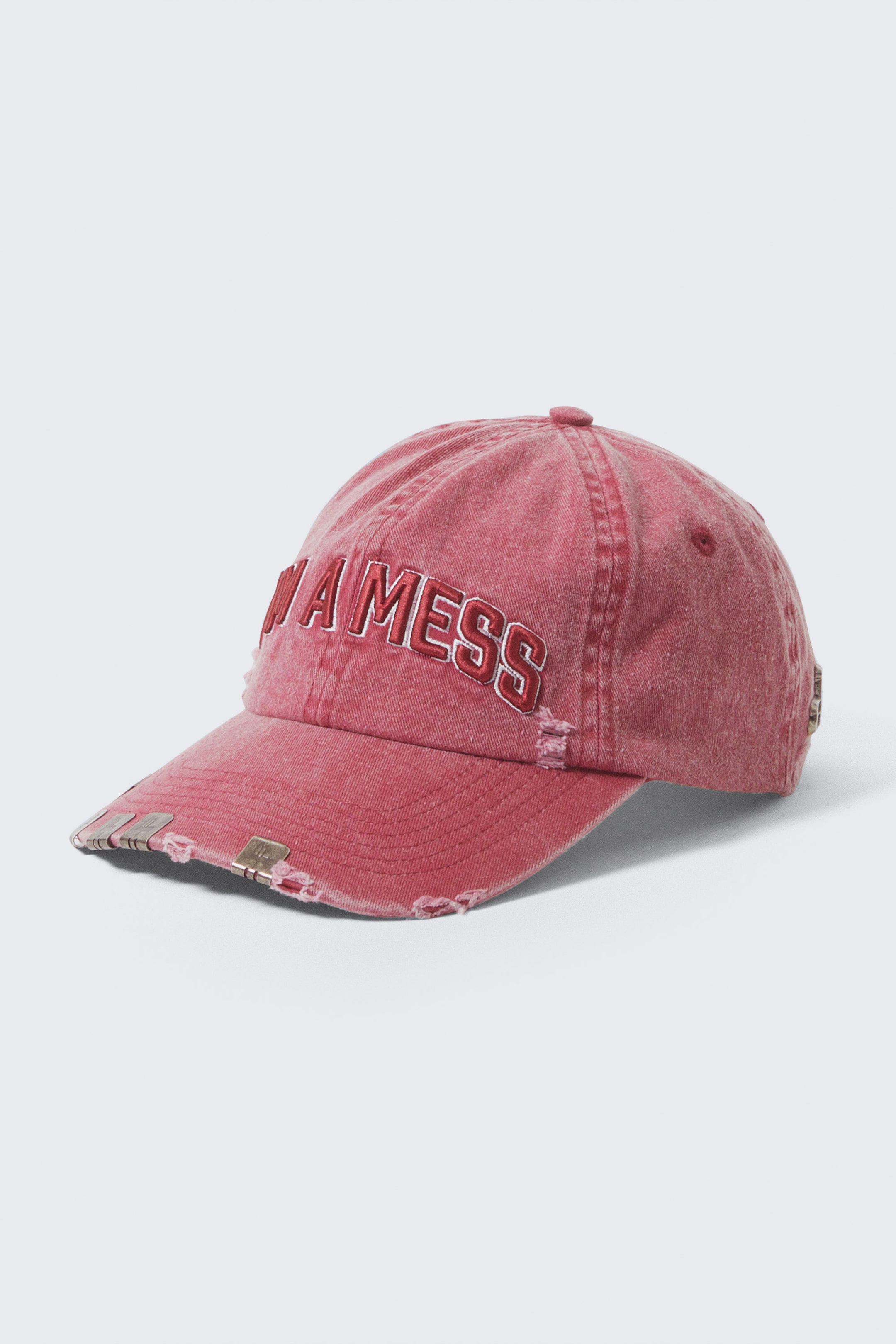 Zongebleekt - I'M A MESS - CM x LB rode zonvervaagde uniseks baseballpet - 1