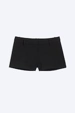 Black - Low Waist Mini Suiting Shorts - 4