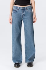 90s Blue - Medium Blue - Imoo Low Rise Loose Wide Leg Jeans - 1