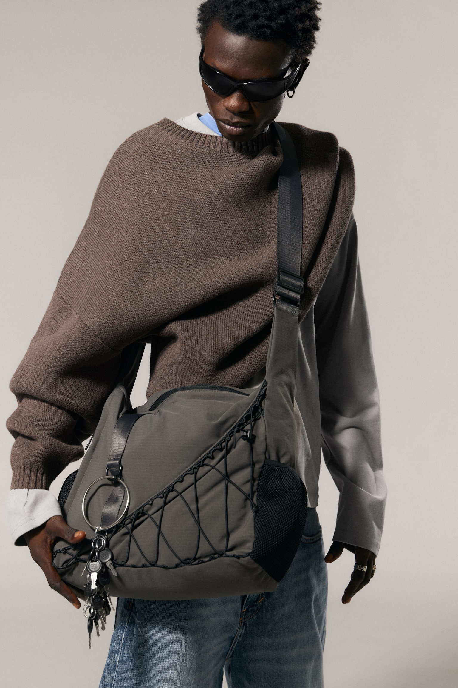 Geantă crossbody utilitară - Dark Grey/Negru - 1