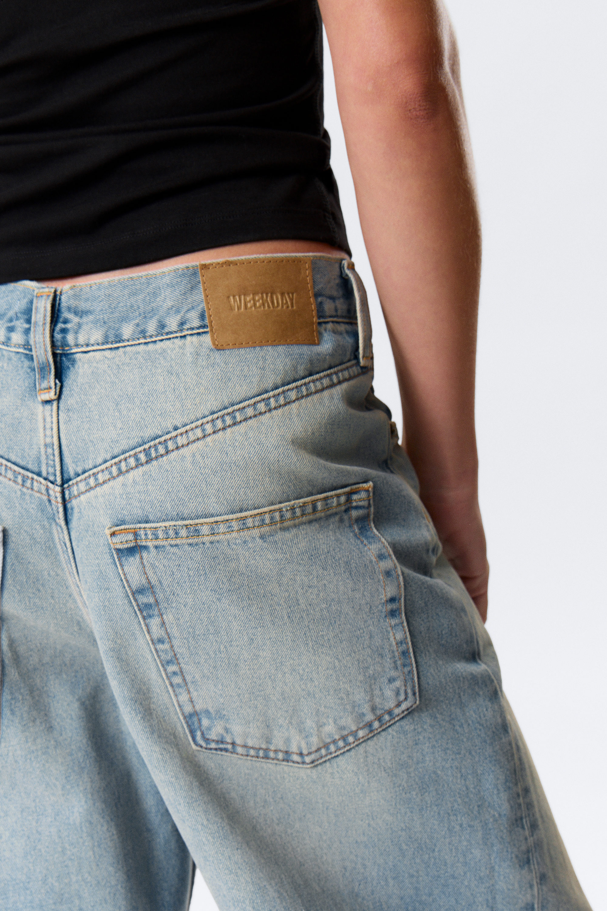 Port Blue - Lichtblauw - Losse wijde jeans met lage taille - 5