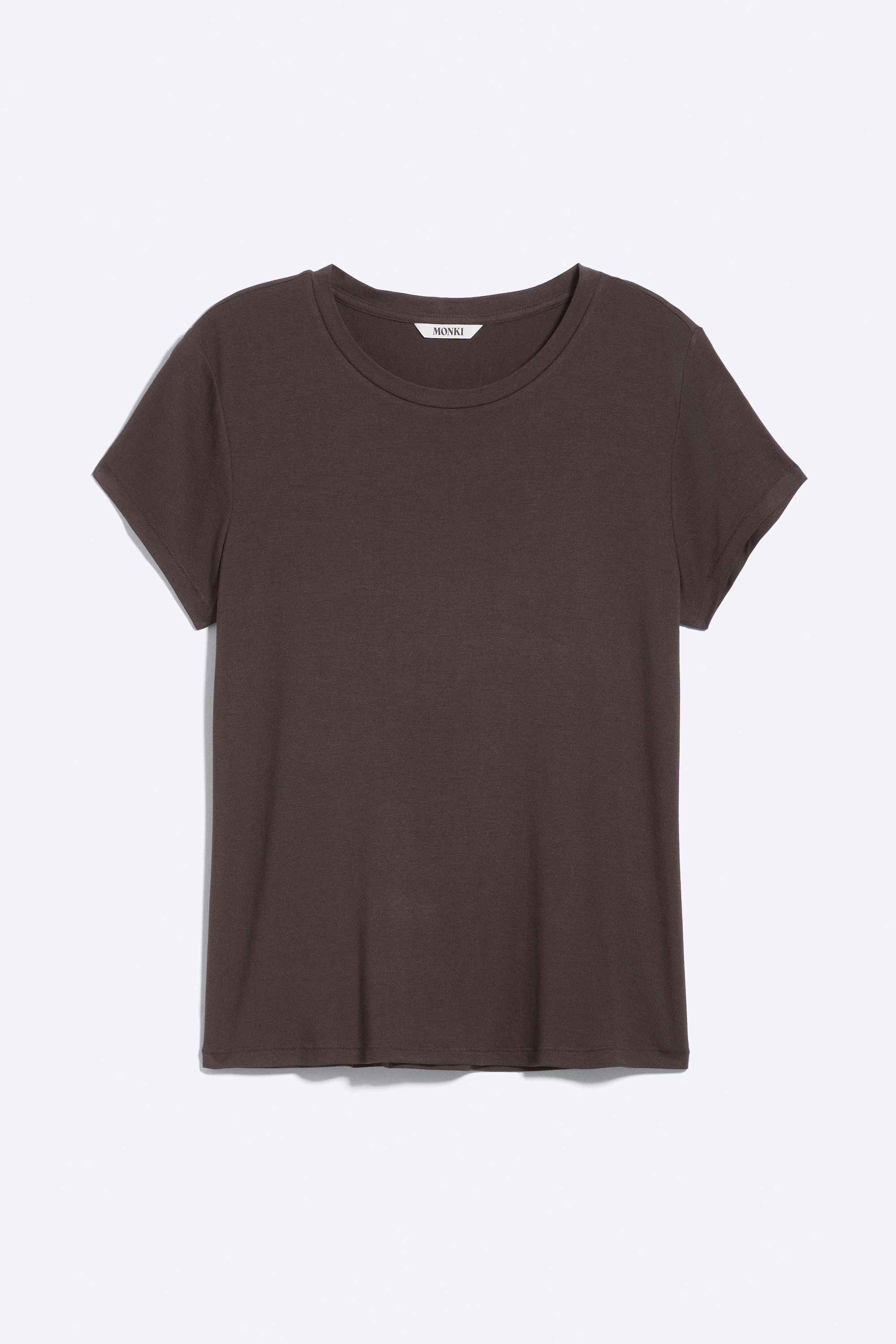Overhemd van viscose - Regular fit - Donkerbruin/Zacht taupe/Wit