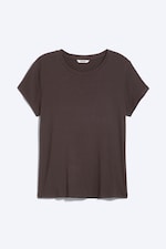 Mörkbrun - T-shirt i viskos med normal passform - 0