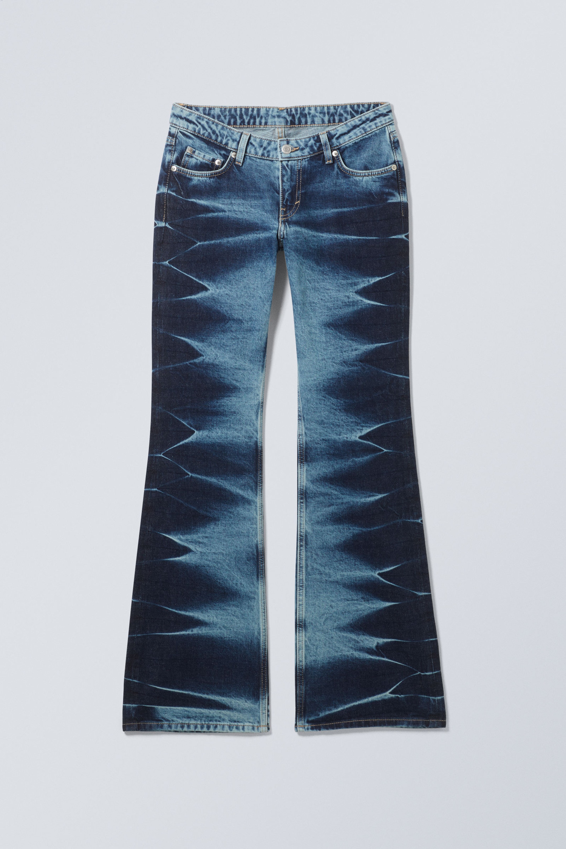 Blau Spray-Optik - Nova – Niedrig sitzende Bootcut-Jeans mit Slim-Fit - 0