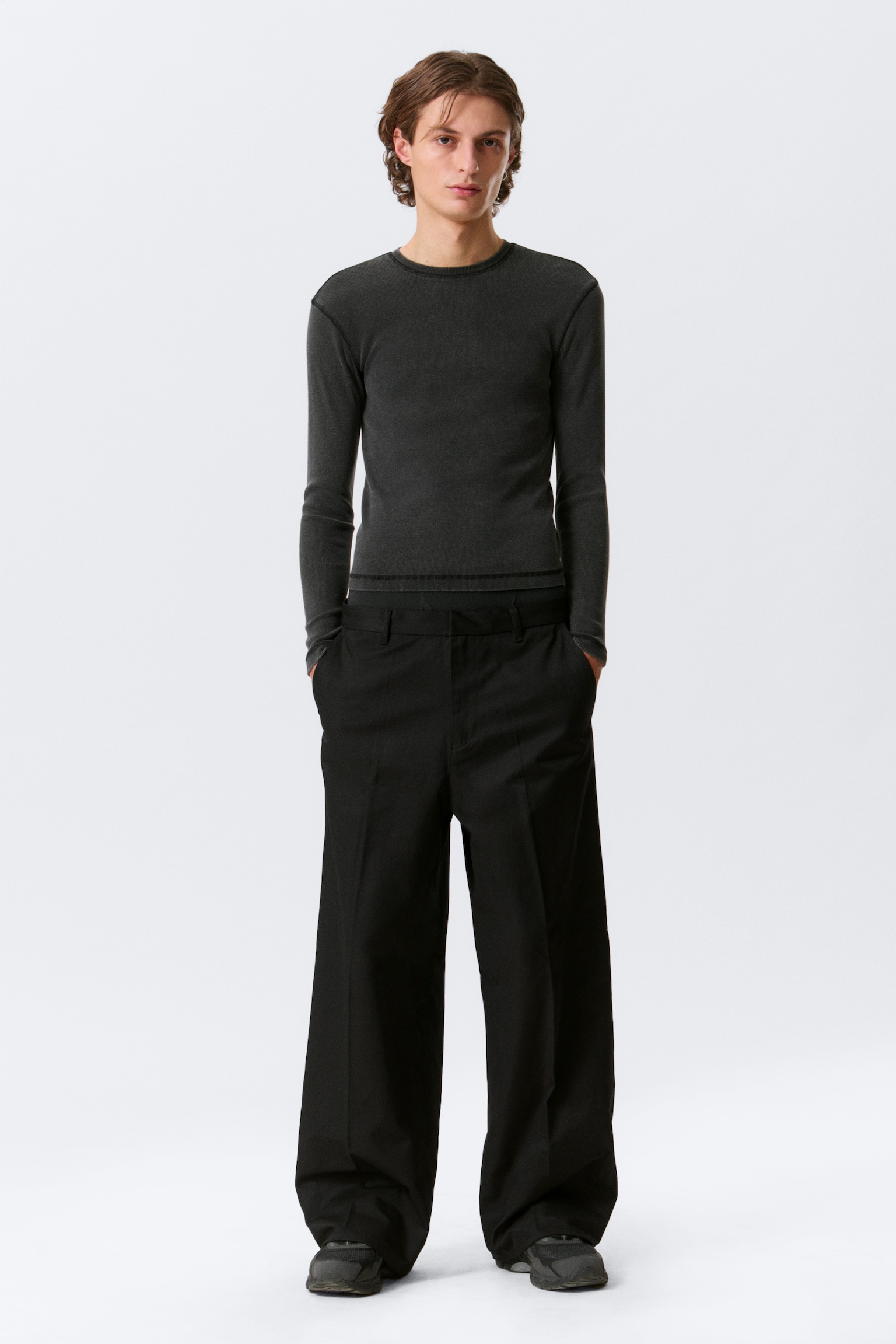 Pantaloni chino Emil Loose Fit - Nero/Marrone scuro - 1