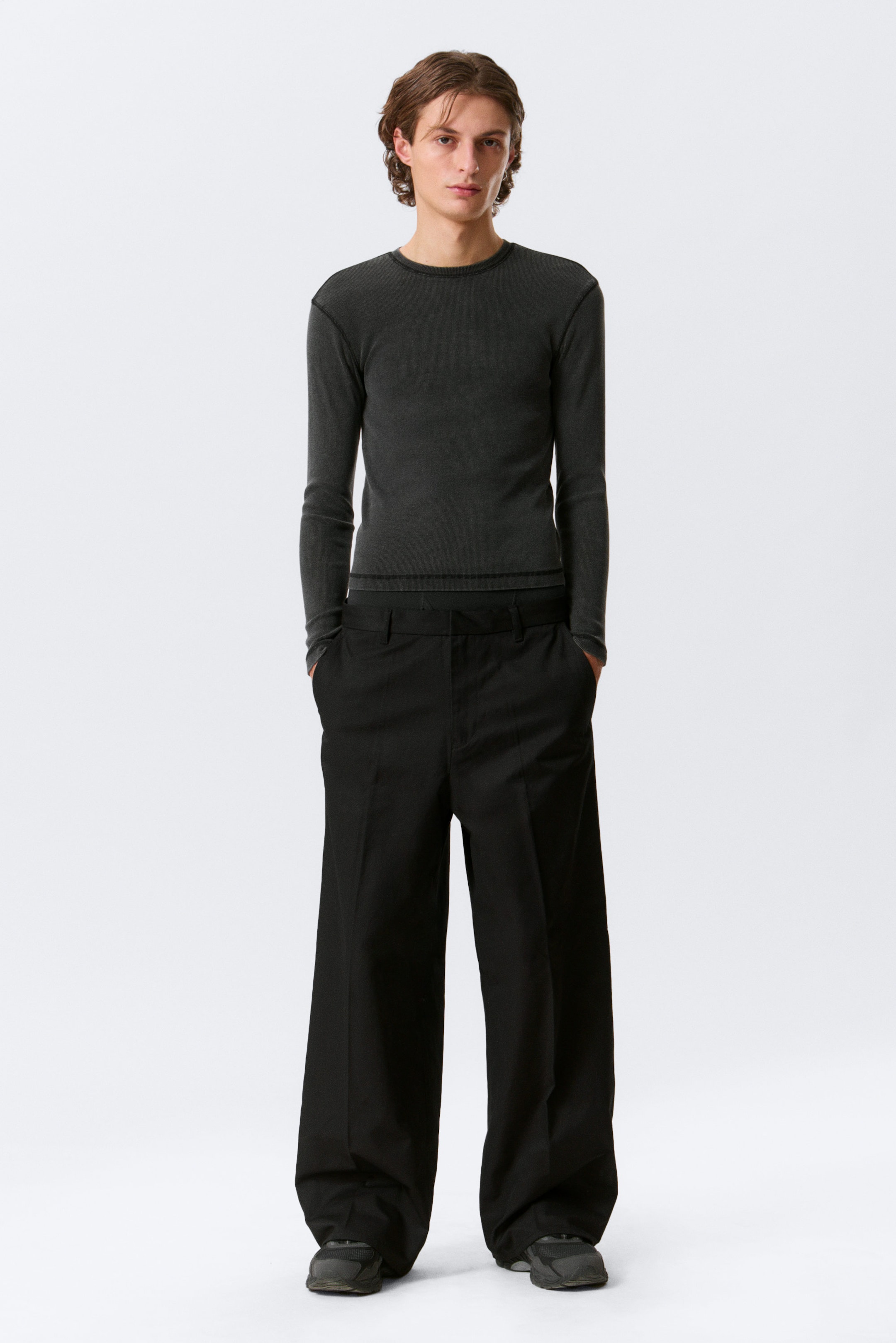 Black - Emil Loose Fit Chino Trousers - 1