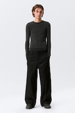 Black - Emil Loose Fit Chino Trousers - 0