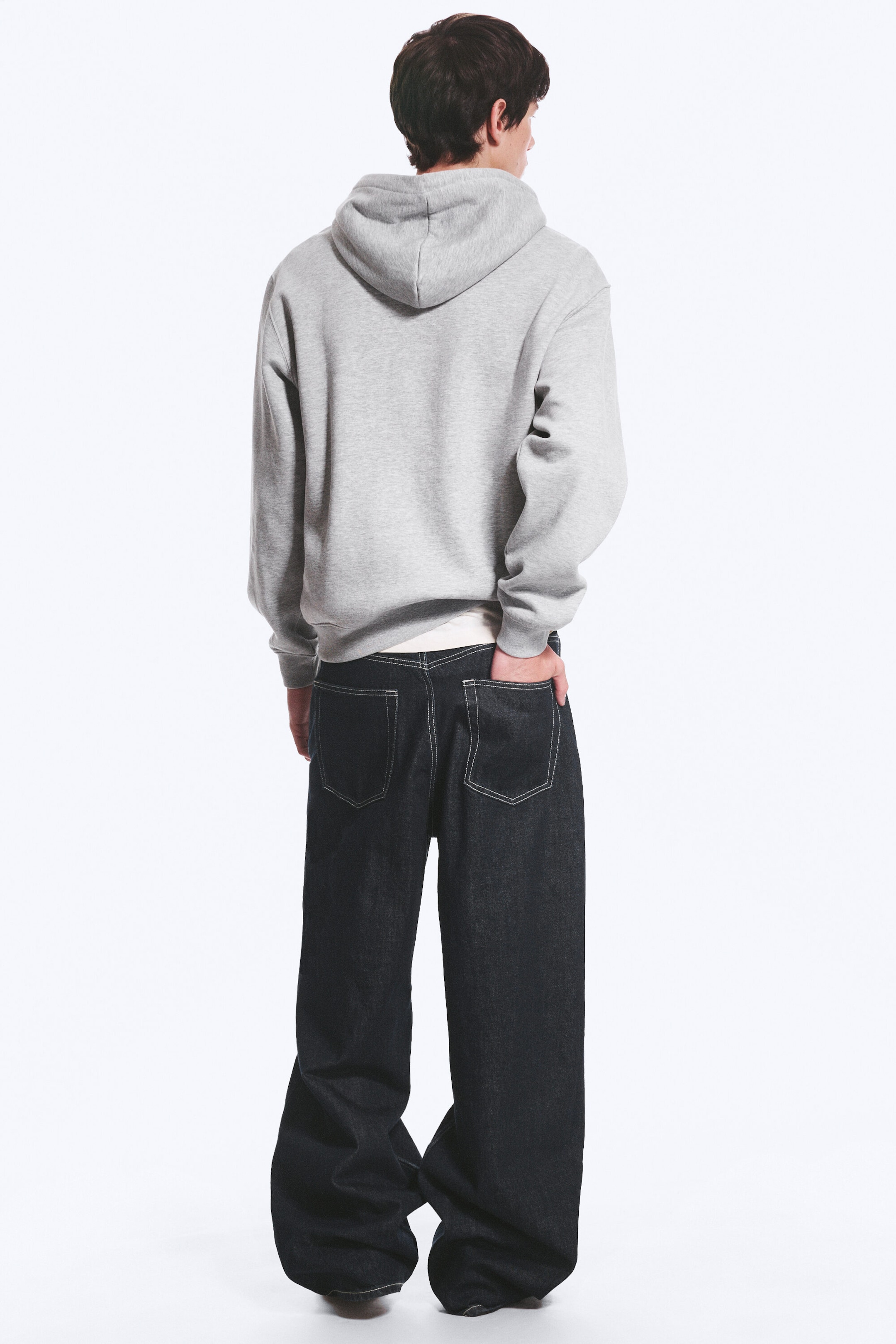 Hellgrau meliert - Klassischer Zip-Hoodie - 3