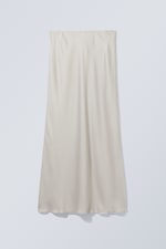 Dusty Grey - Trace Pull On Satin Skirt - 0