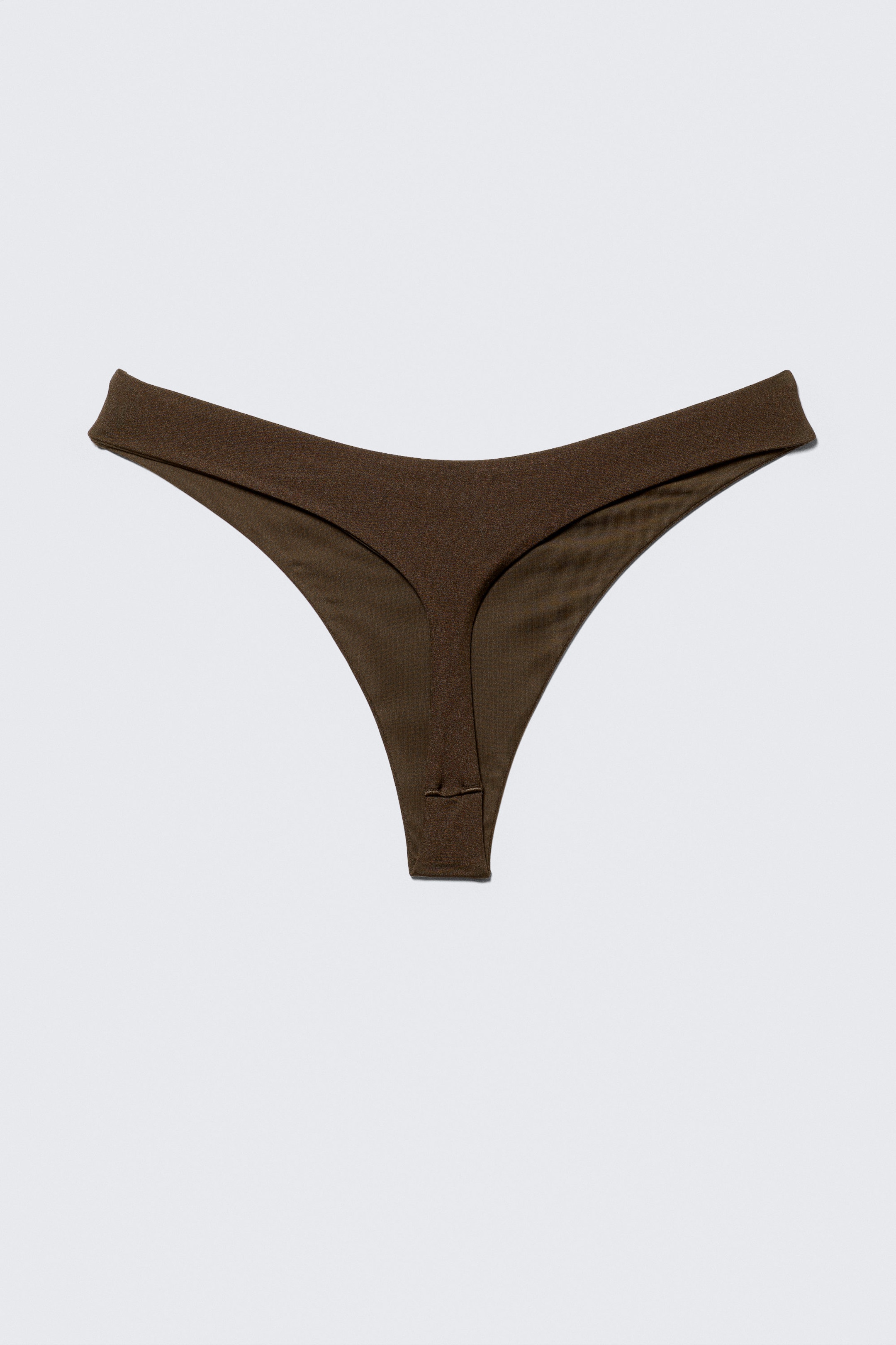 Dark Brown - V-Shaped Thong Bikini Bottoms - 4