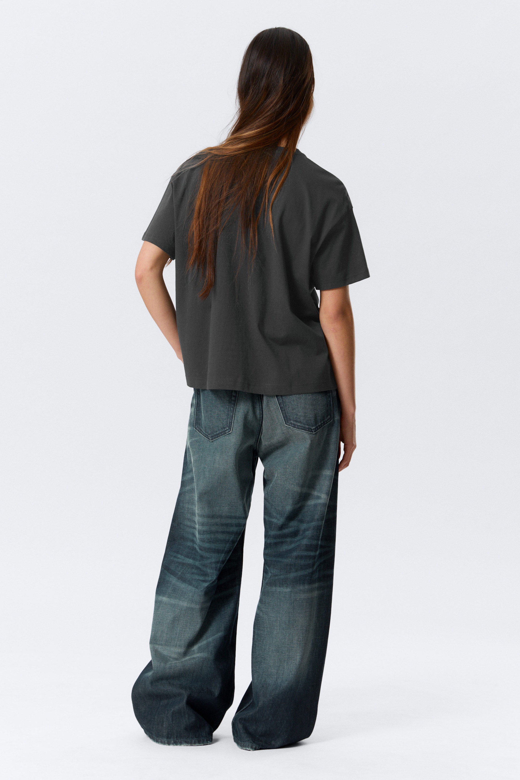 Dark Grey - Relaxed Boxy Cotton T-shirt - 2