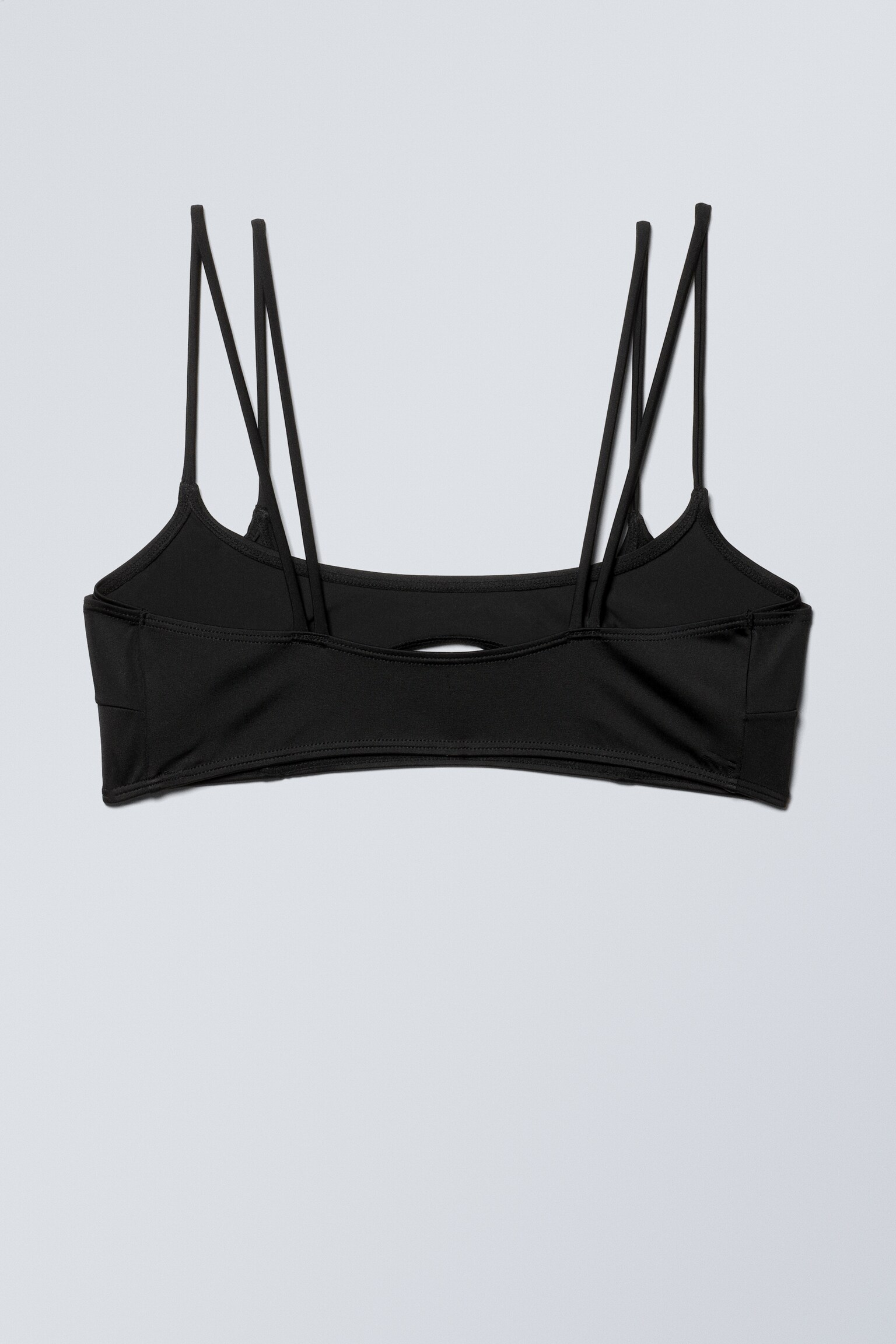 Strappy Layered Bikini Top - Black - 2