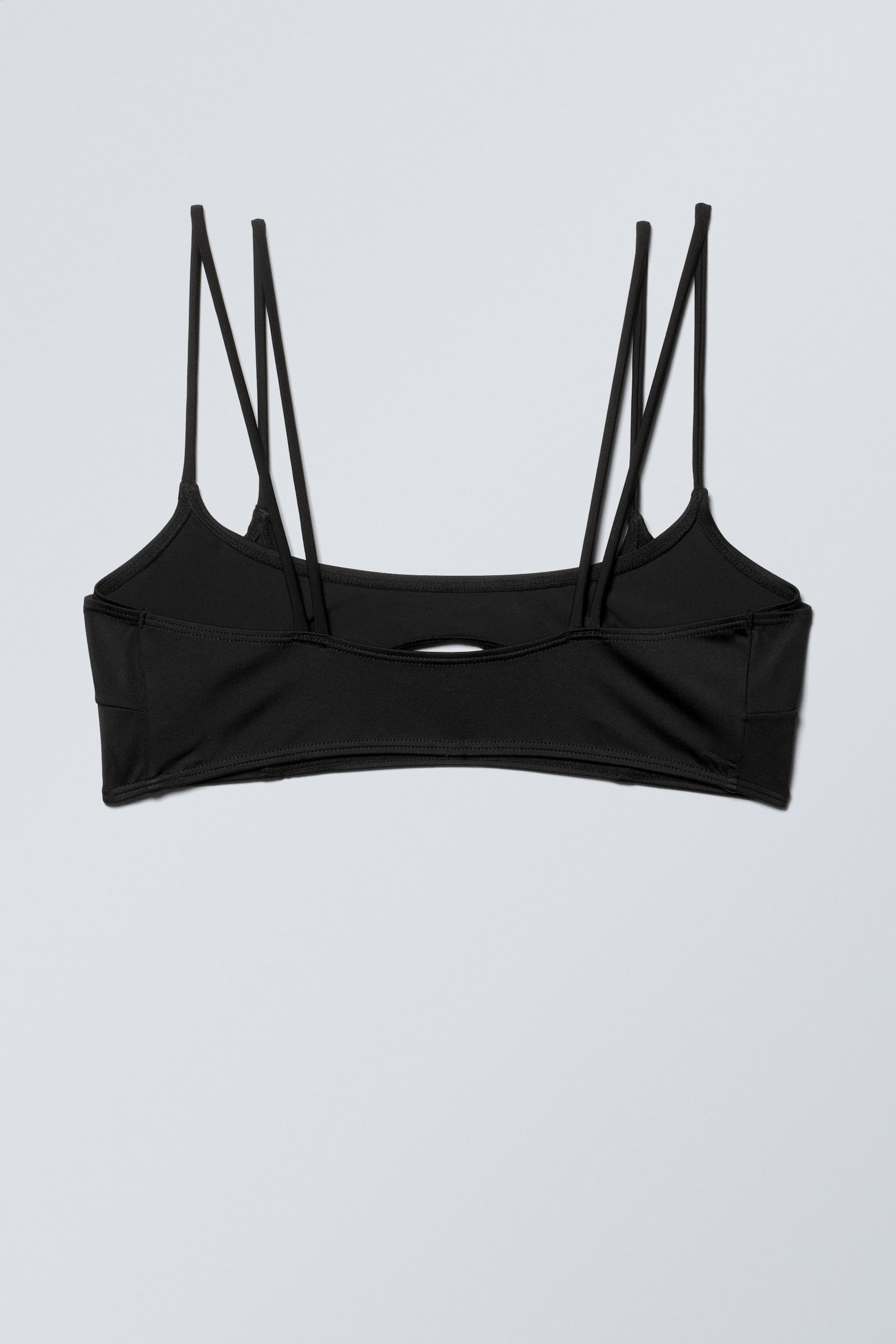 Schwarz - Träger-Bikinioberteil mit Lagen-Design - 4