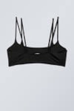 Schwarz - Träger-Bikinioberteil mit Lagen-Design - 4