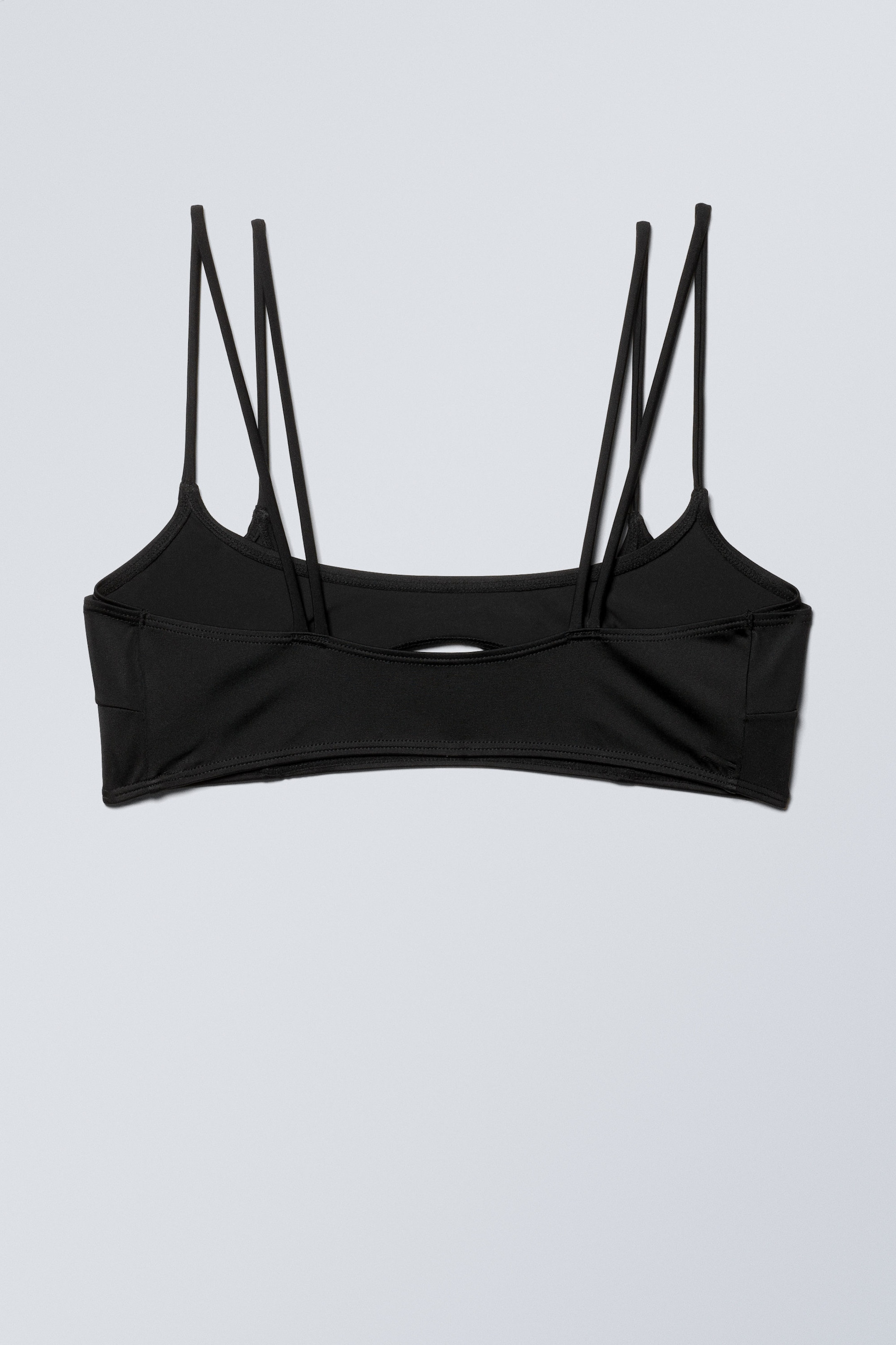 Schwarz - Träger-Bikinioberteil mit Lagen-Design - 2