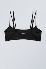 Black - Strappy Layered Bikini Top - 1