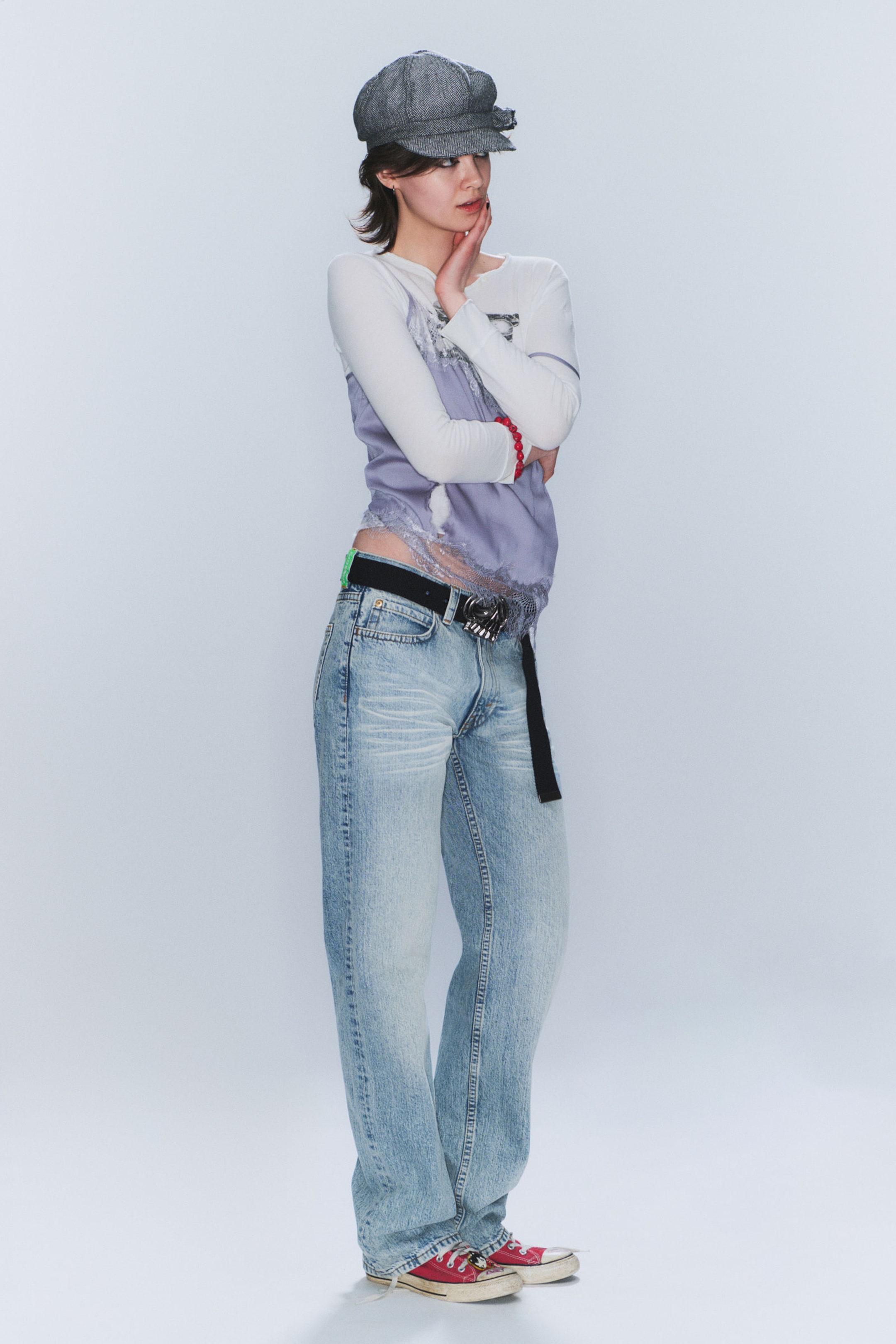 Hellblau - Anti – Unisex-Jeans mit niedrigem Bund - 2