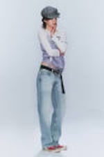 Hellblau - Anti – Unisex-Jeans mit niedrigem Bund - 2