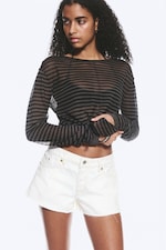 Dirty White - White - Bite Low Rise Mini Denim Shorts - 1