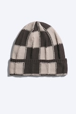 Donkerbruin geruit - Beanie met omgeslagen rand - 2