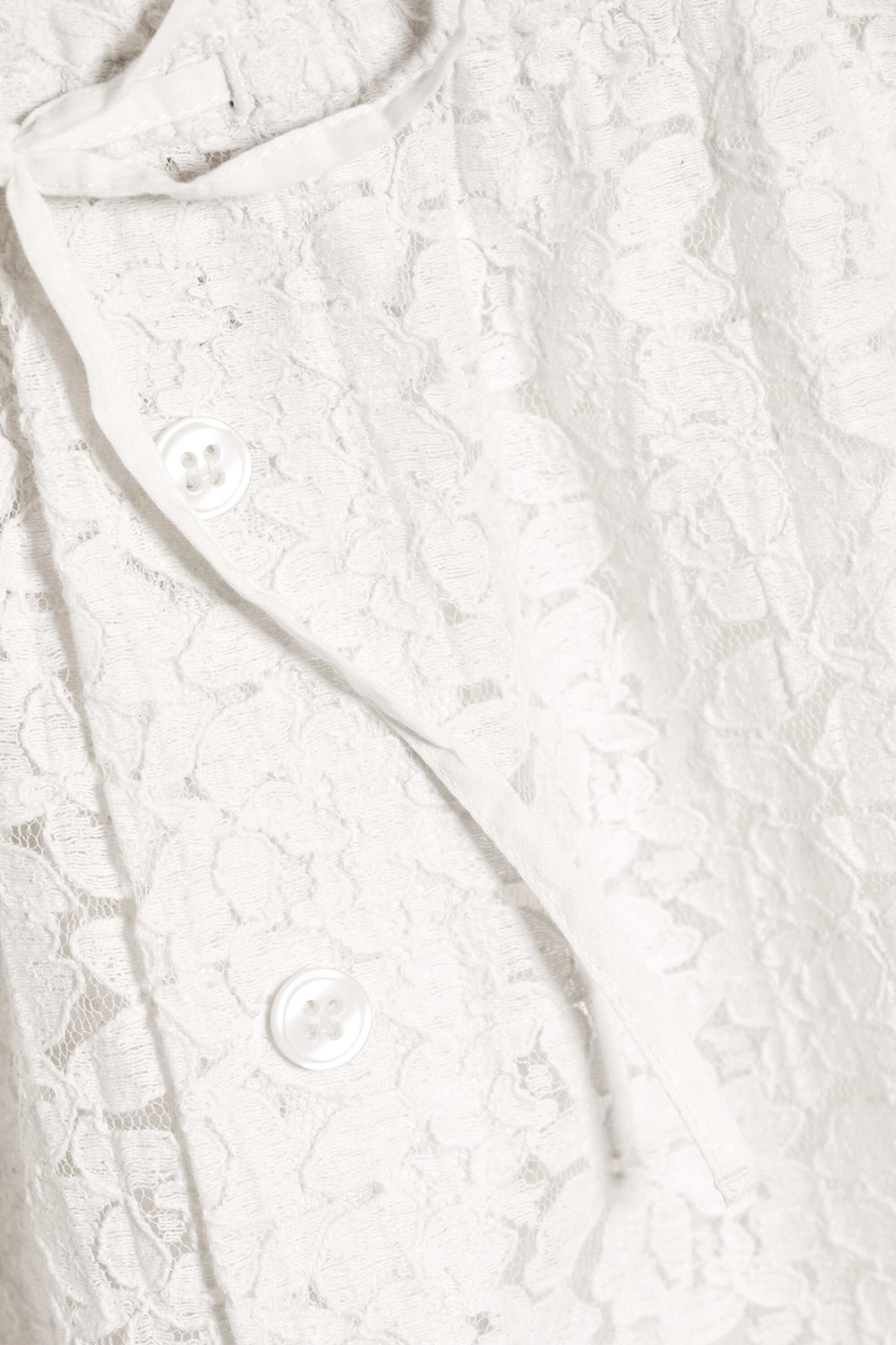 Dusty White Lace - Kanten broek met lage taille en trekkoord - 5