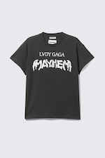 Off-black - Lady Gaga Short-Sleeved T-Shirt - 4